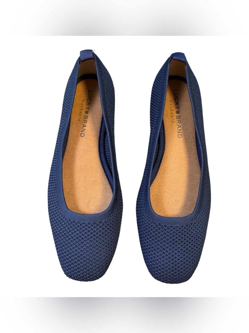 Lucky Brand Daneric Blue Pull on Washable Ballet Knit flats 8.5